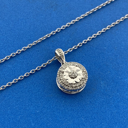 Karizia Spa KA 1772 Sterling Silver Diamond Accented Infinity Charm Necklace NWT