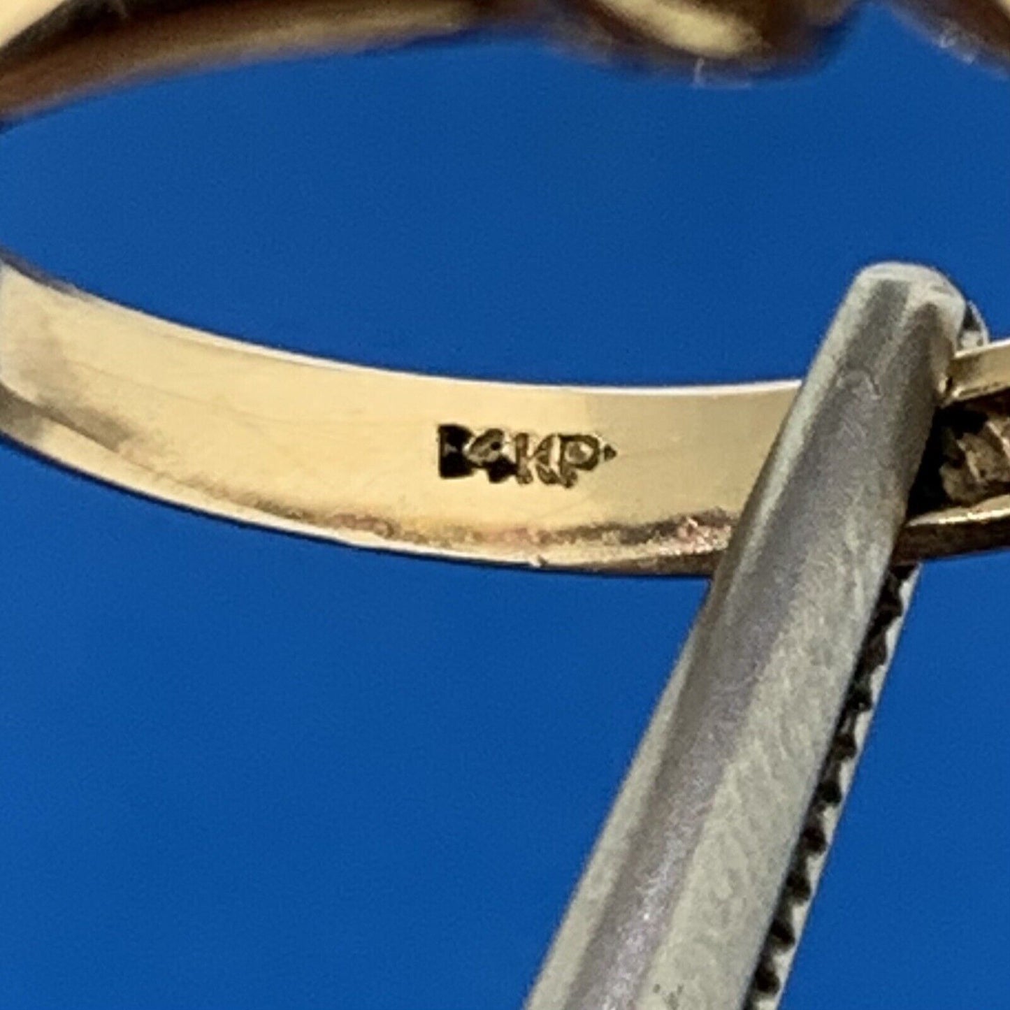 14K Yellow Gold Diamond Ruby July Birthday Wedding Anniversary Size 7 Band Ring