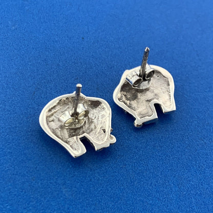 925 Sterling Silver Elephant Circus GOP Republican Animal Stud Earrings