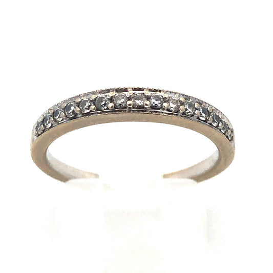 Designer NAJ 14K White Gold Diamond Wedding Anniversary Size 6.5 Band Ring