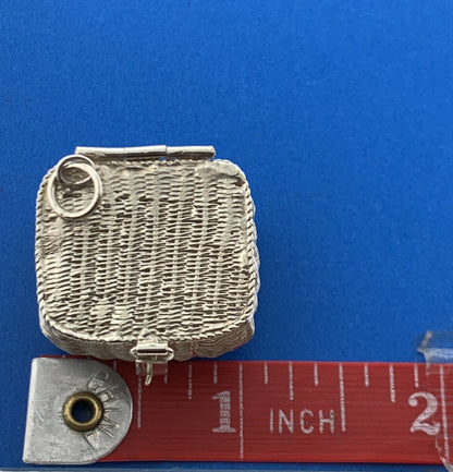 Designer Reo Sterling Silver 925 Opening Picnic Basket Locket Style Pendant