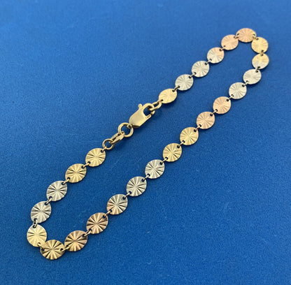 Karizia Spa KA1772 Sterling Silver Vermeil 2 Tone Pinwheel Star Burst Bracelet