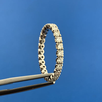 SPARR 18K White Gold Diamond Infinity Eternity Anniversary Band Ring