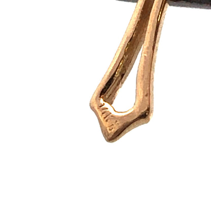 Designer 14K Yellow Gold Round Diamond Catholic Christian Cross Pendant