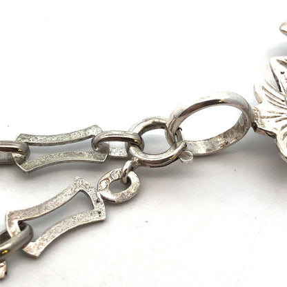 Antique 925 Sterling Silver Engravable Coat Of Arms Shield Pendant Necklace