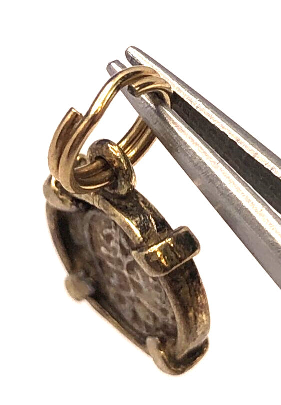 Vintage 925 Sterling Silver Vermeil Round Bronze Ancient Coin Pendant