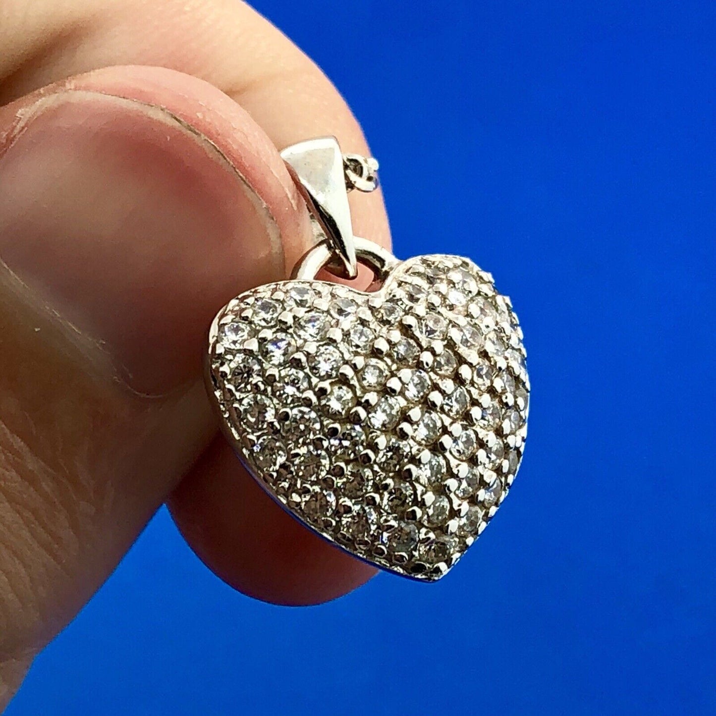 Jacmel Mauritius JCM Sterling Silver 925 Cubic Zirconia Heart Pendant Necklace