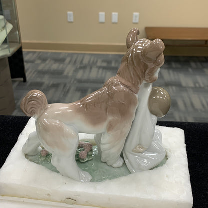 1998 Lladro Safe And Sound Terrier Child Retired Porcelain Figurine #6556 NIB