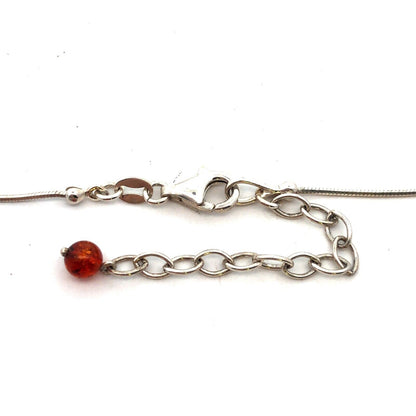 Designer 925 Sterling Silver Amber Courage Talisman Amulet Statement Necklace