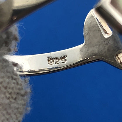 Designer LS Sterling Silver 925 Multi-Color Abalone Modernist Cocktail Ring