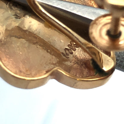 Vintage 14k Yellow Gold Edwardian Dangle Tassel Earrings with Turquoise