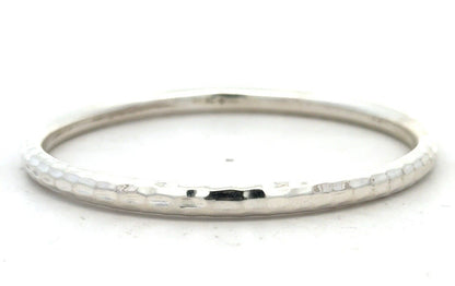 Silpada 925 Sterling Silver Hammered Textured Round Stackable Bangle Bracelet