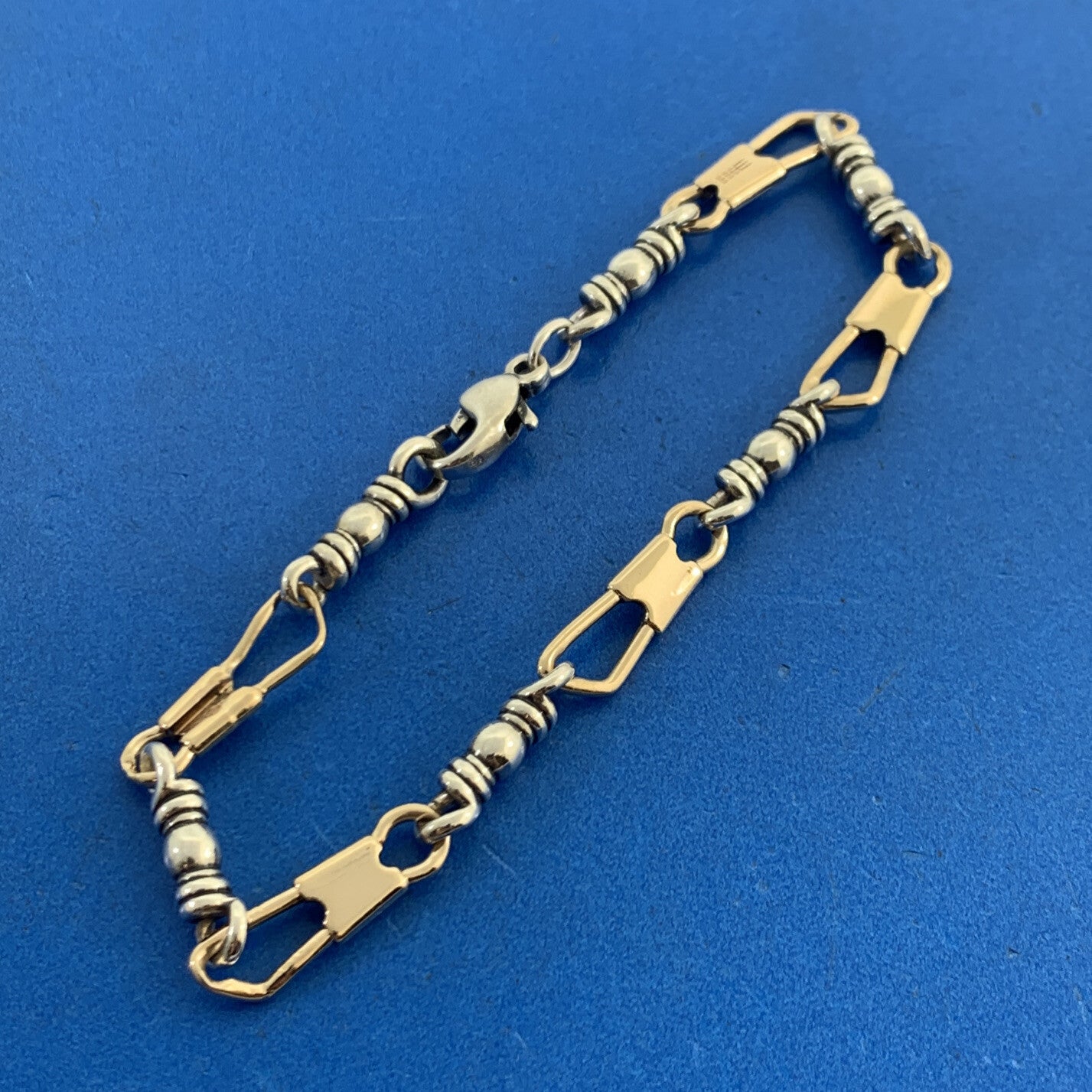 James Avery 925 Sterling Silver 14K Yellow Gold Fishers Of Men Chain Bracelet