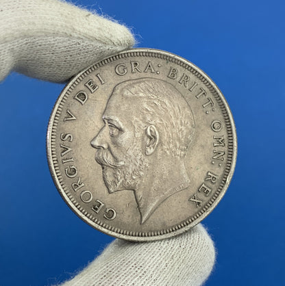 1928 British 1 Crown George V Wreath Crown 50% Silver Better Key Date Coin