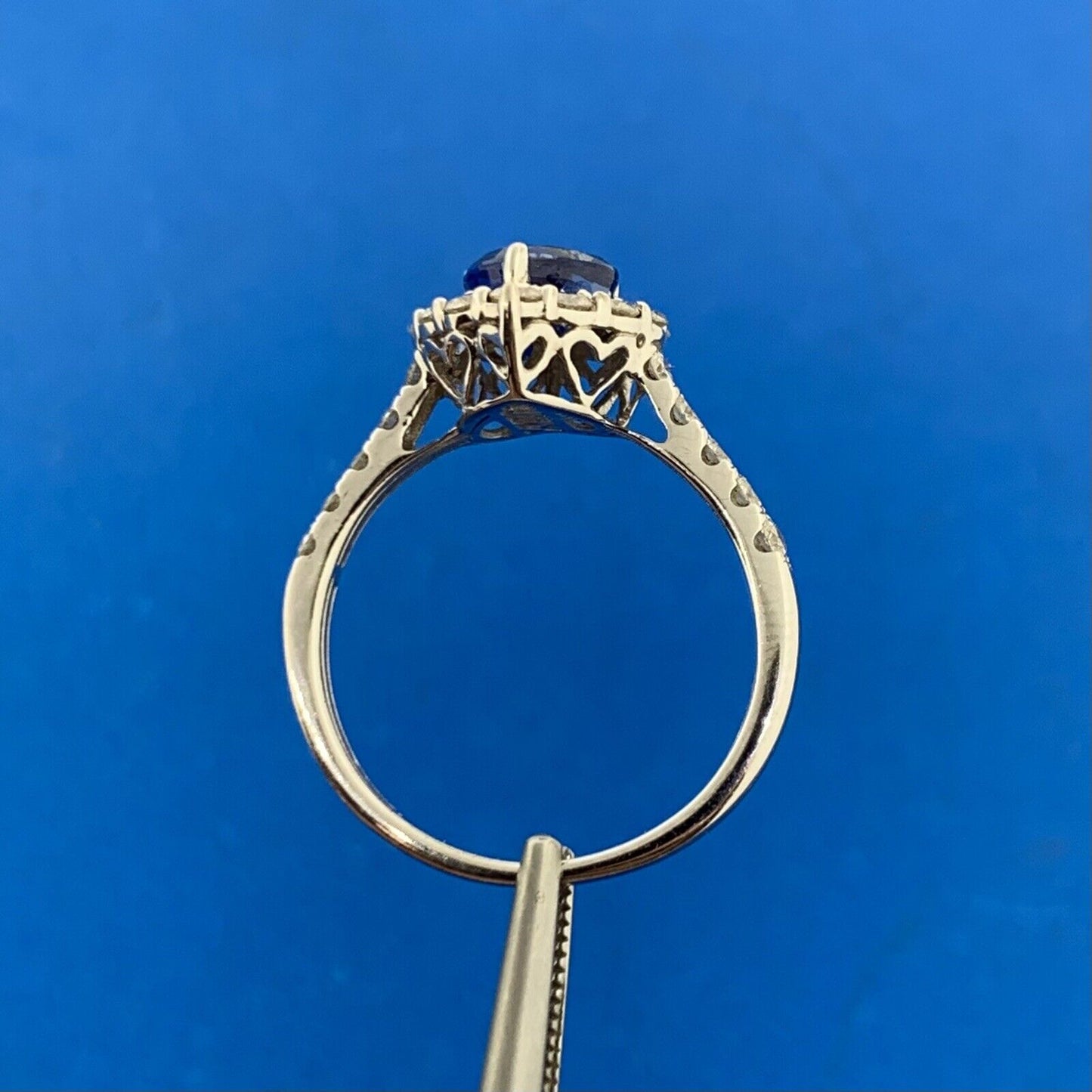 Kallati 14K White Gold Ceylon Sapphire & Diamond Heirloom Collection Ring