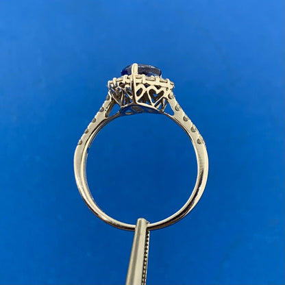 Kallati 14K White Gold Ceylon Sapphire & Diamond Heirloom Collection Ring