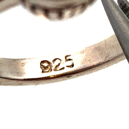 Estate 925 Sterling Silver Oval Moonstone Bezel Solitaire Ring