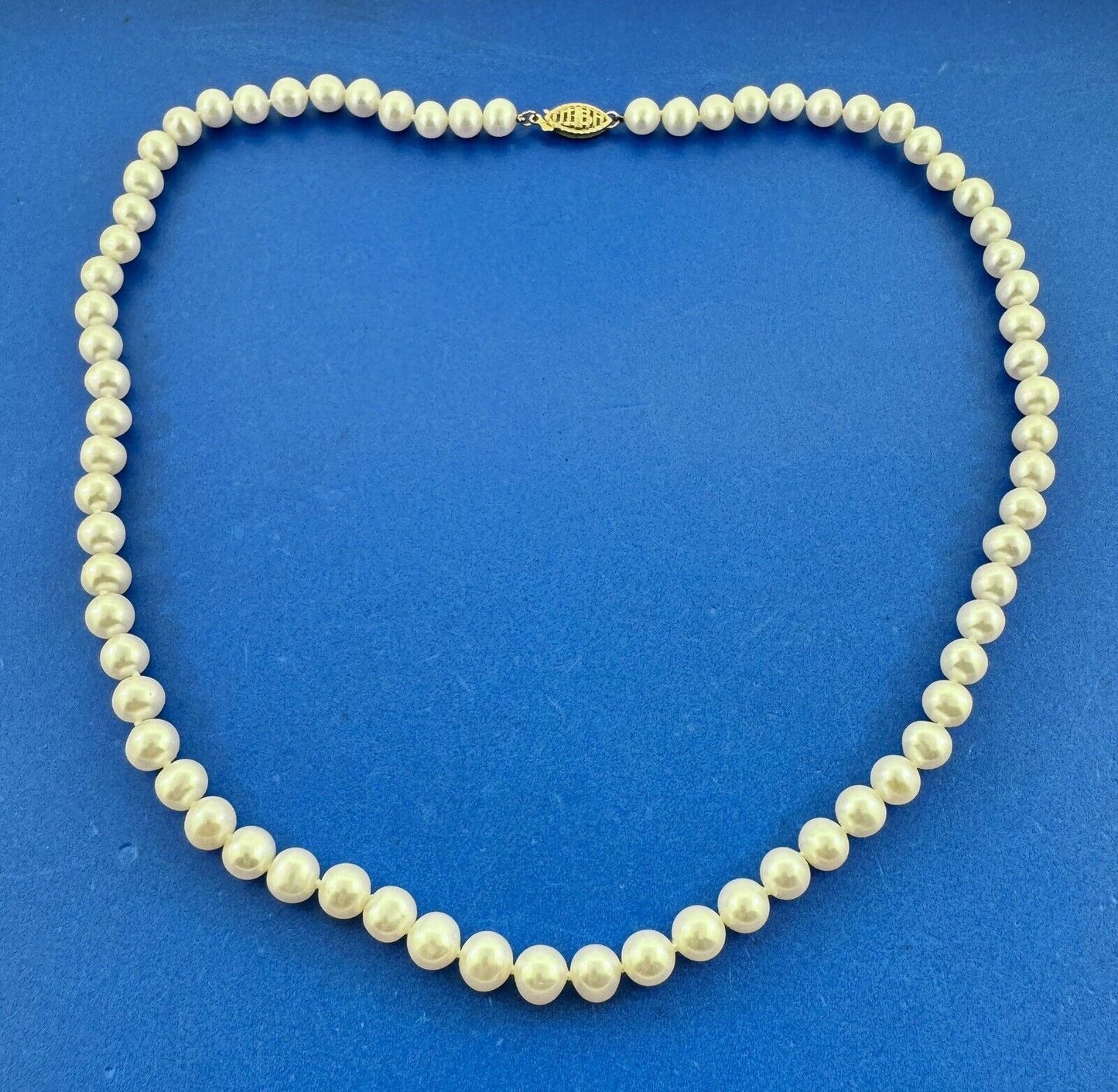 Designer 14K Yellow Gold Hand Knotted Pearl Bead Necklace