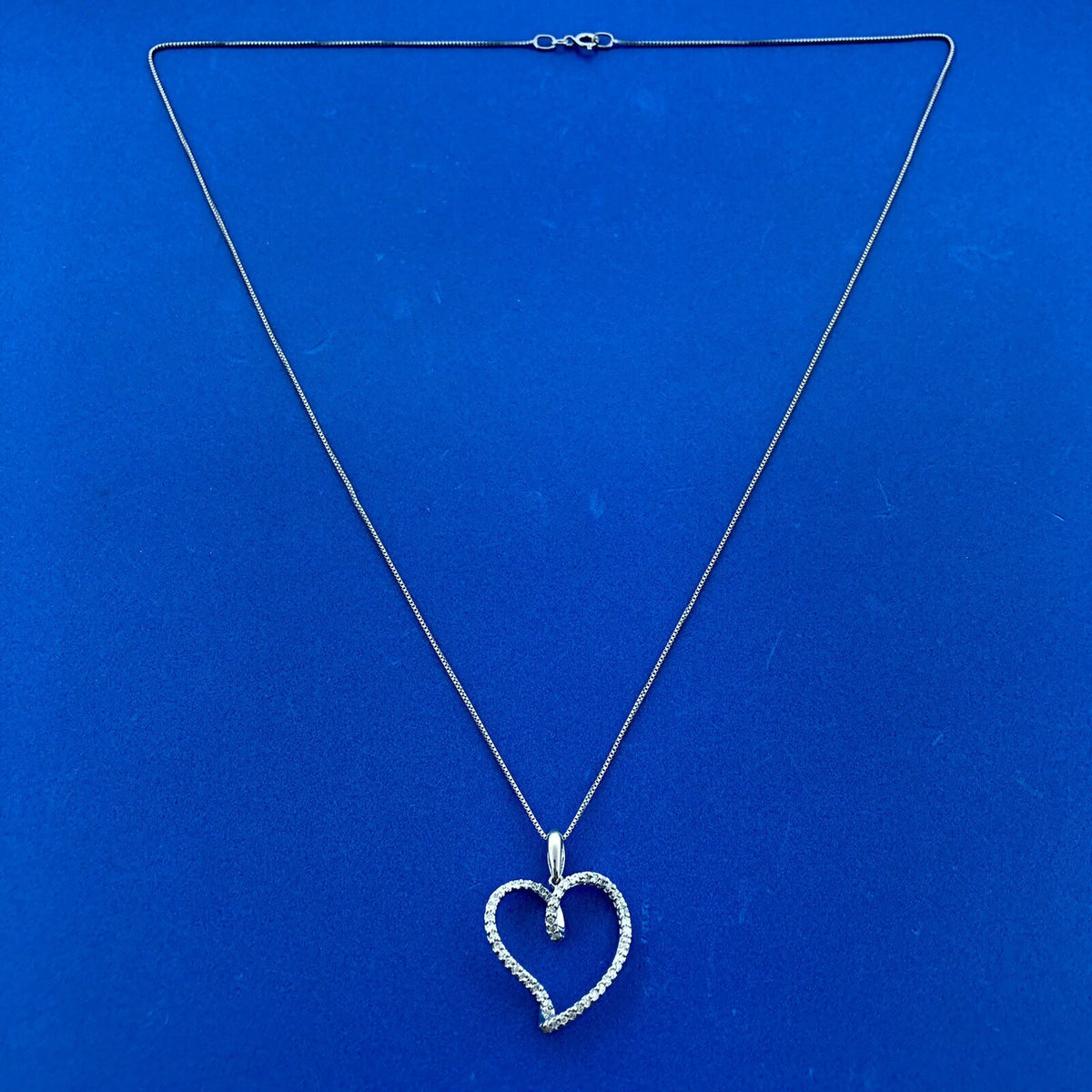 Designer 14K White Gold Diamond Infinity Heart Sweetheart Anniversary Necklace