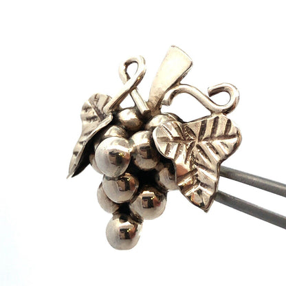 Vintage Taxco Mexico 925 Sterling Silver Grape Bunch Statement Stud Earrings