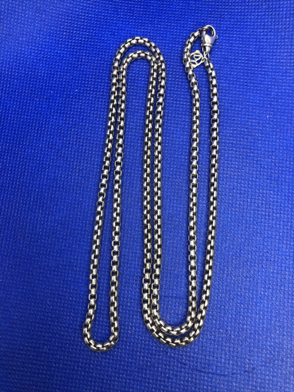 Designer David Yurman 925 Sterling Silver 14K Gold 22.5 Inch Box Chain Necklace