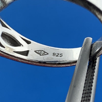 Designer ISB 925 Sterling Silver Blue Topaz Diamond Halo Accent Statement Ring