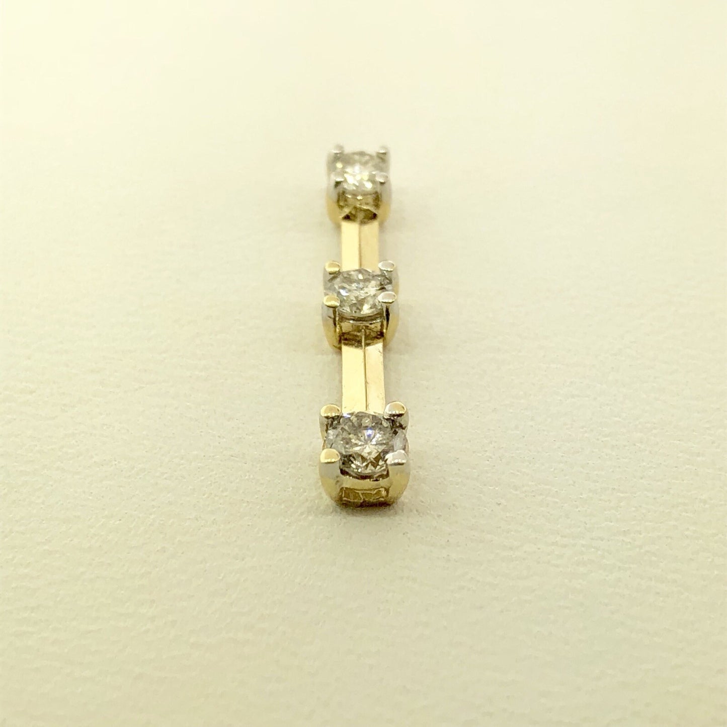14K Yellow Gold Diamond Infinity Eternity Bridal Anniversary Bar Drop Pendant