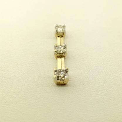 14K Yellow Gold Diamond Infinity Eternity Bridal Anniversary Bar Drop Pendant