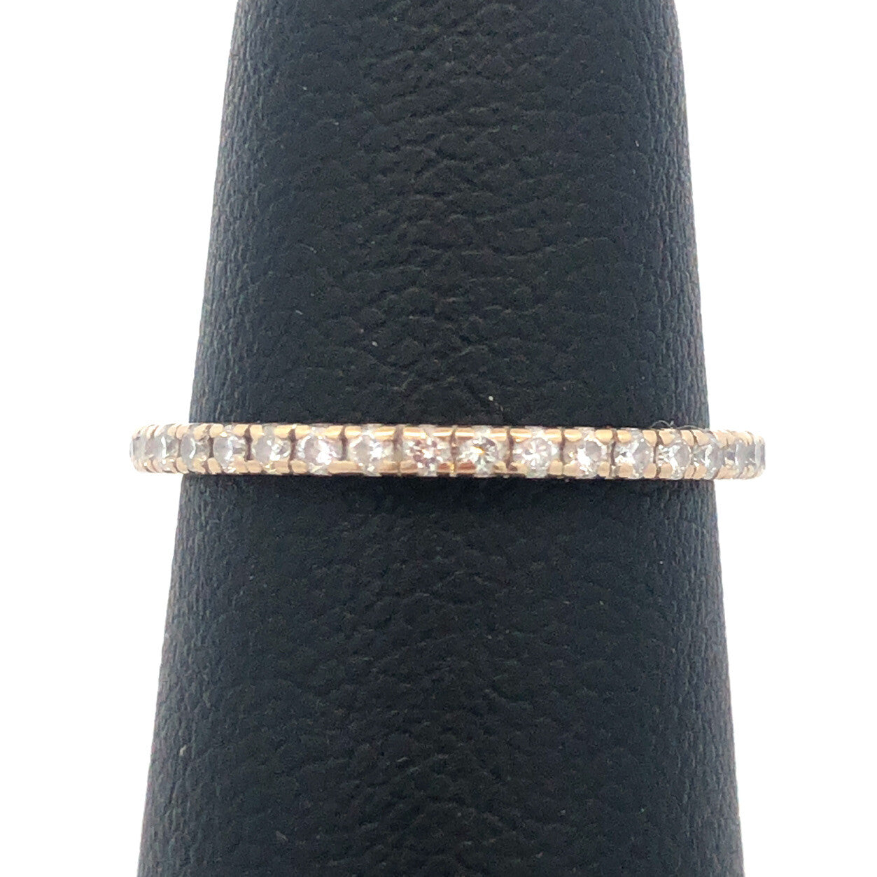 18K White Gold Round Prong Pave Diamond Eternity Anniversary Wedding Ring Band