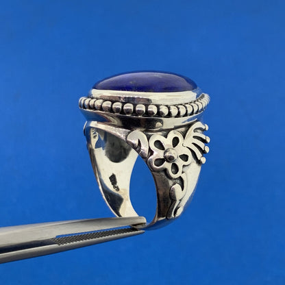 Designer Doug Paulus Sterling Silver 925 Lapis Lazuli Statement Cocktail Ring