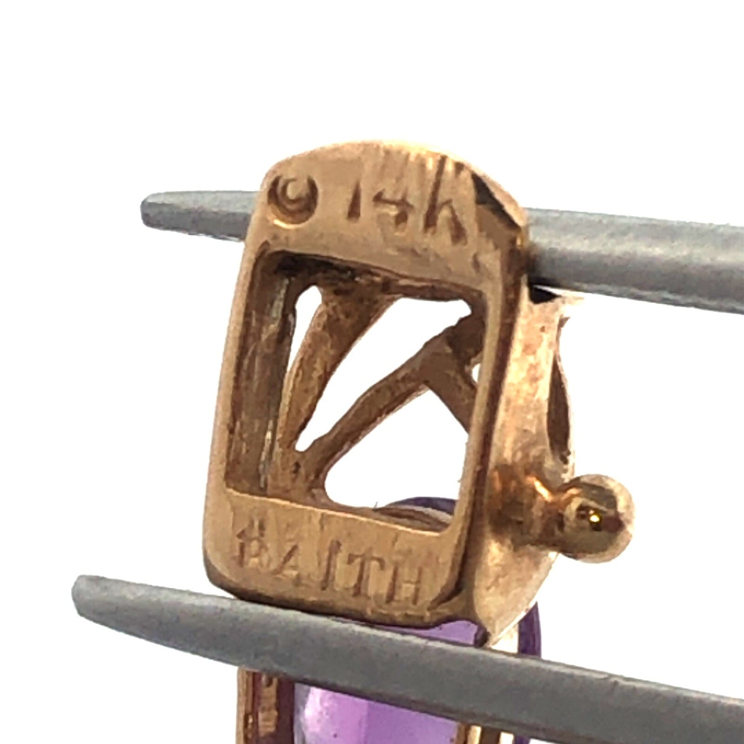 14K Solid Yellow Gold Oval Cut Amethyst X and O Design Tennis Bracelet