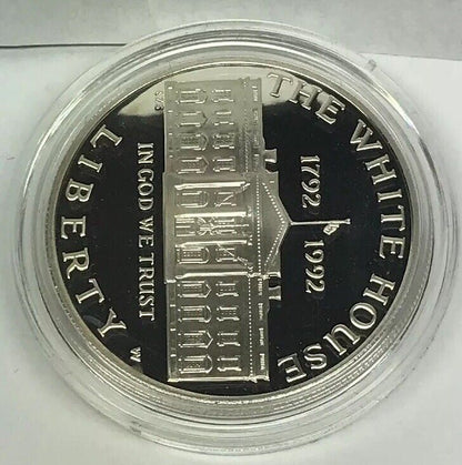 1992 W White House 200th Anniversary Commemorative Proof Silver Dollar OMP/COA