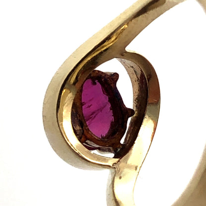 Designer 14K Yellow Gold Oval Ruby Solitaire Anniversary Occasion Ring