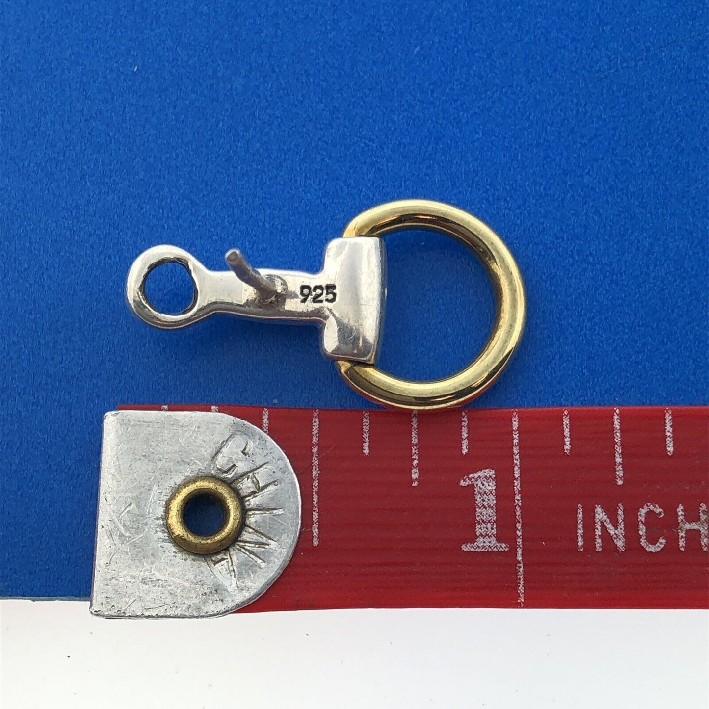 Equestrian 925 Sterling Silver Brass Ring Saddle Stirrups Dangle Stud Earrings