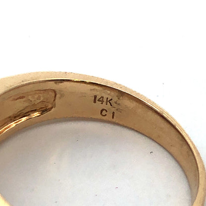 Designer 14K Yellow Gold Emerald Cut Garnet Round Diamond Accent Cocktail Ring