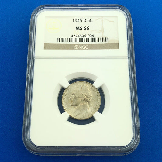 1945 D Jefferson Silver Wartime Nickel Better Key Scarce Denver 35% Coin
