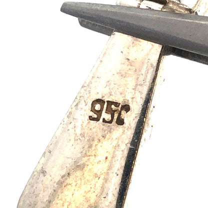 Vintage 925 Sterling Silver Abalone Modernist Rectangle Drop Stud Earrings