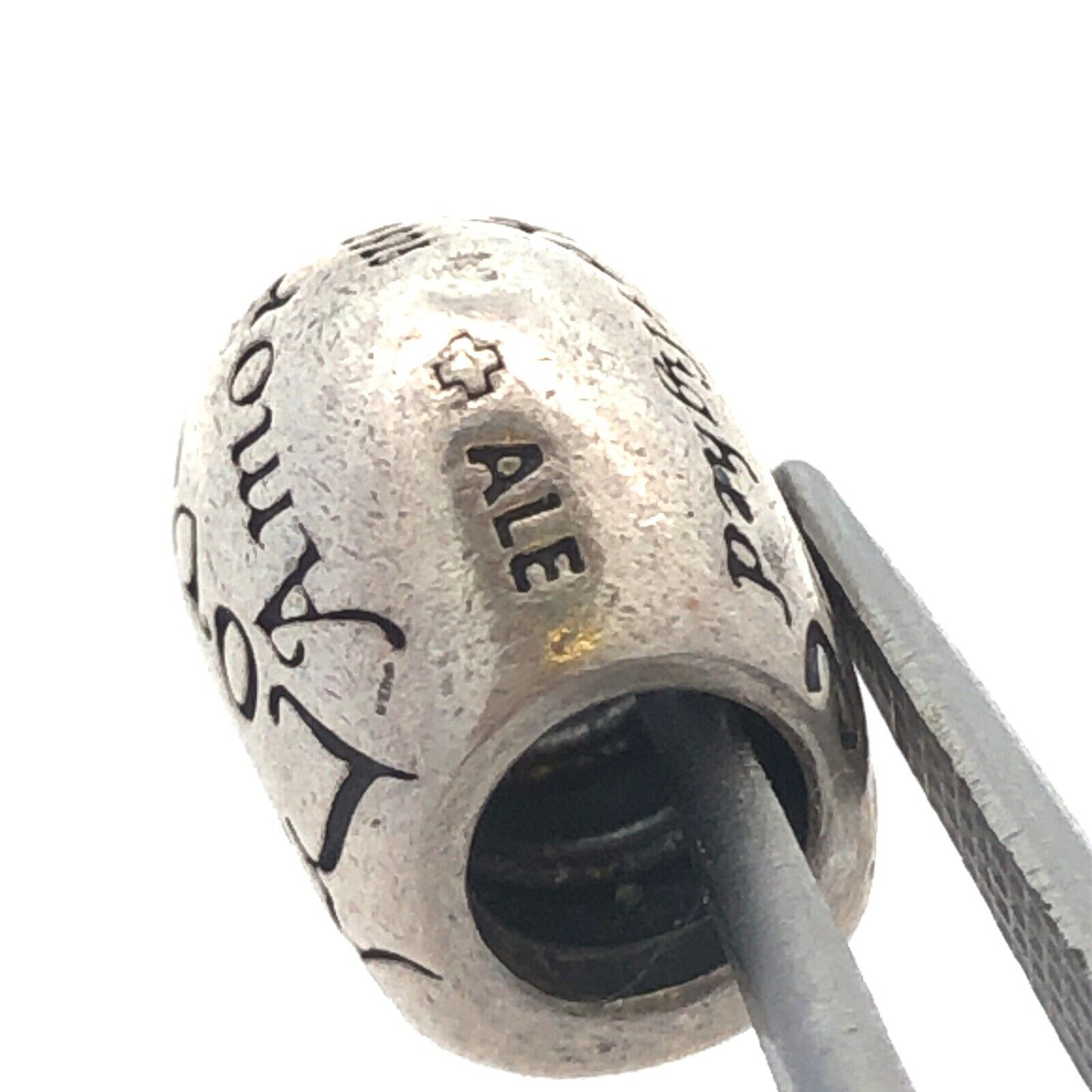 Retired PANDORA 925 Sterling Silver Language of Love Amore Heart Charm 791111