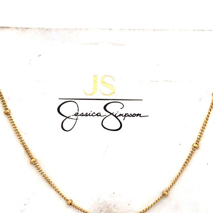 Jessica Simpson 925 Sterling Silver 14K Gold Plated Round Coin Pendant Necklace