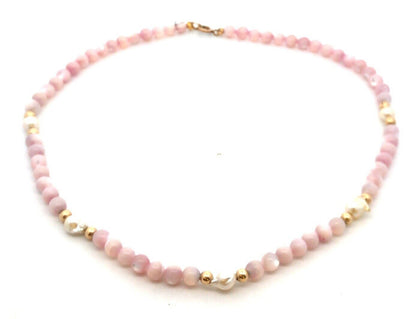 Estate 14K Yellow Gold Filled Baroque Pearl Lavender Quartz Beaded Necklace