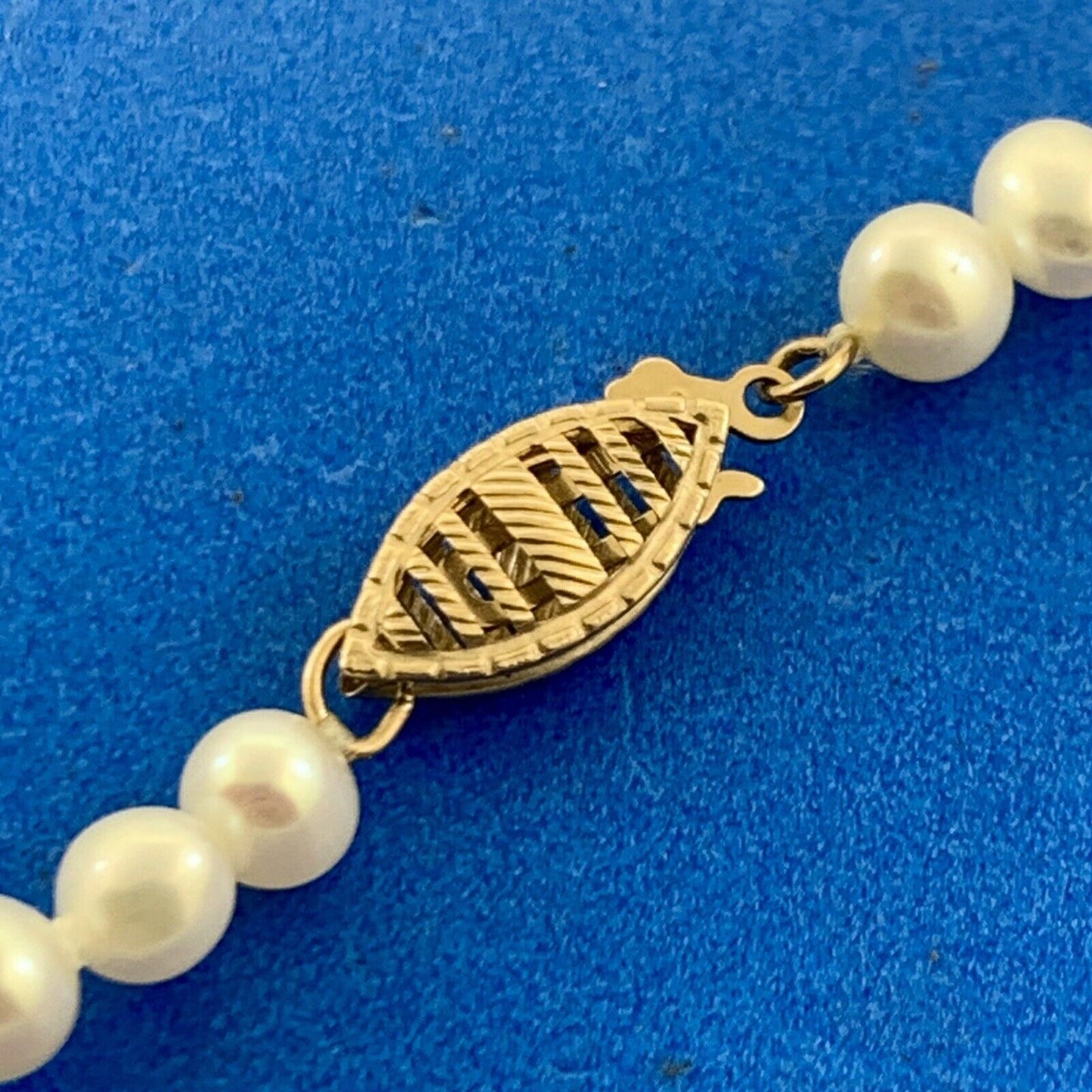 Designer RTI 10K Yellow Gold White Pearl Beaded Tennis Bracelet