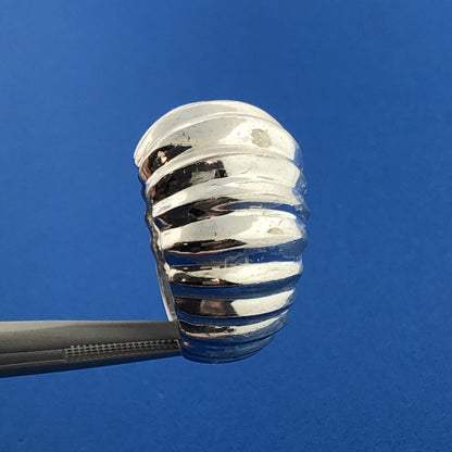 Designer 925 Sterling Silver Ribbed Polished Statement Dome Ring