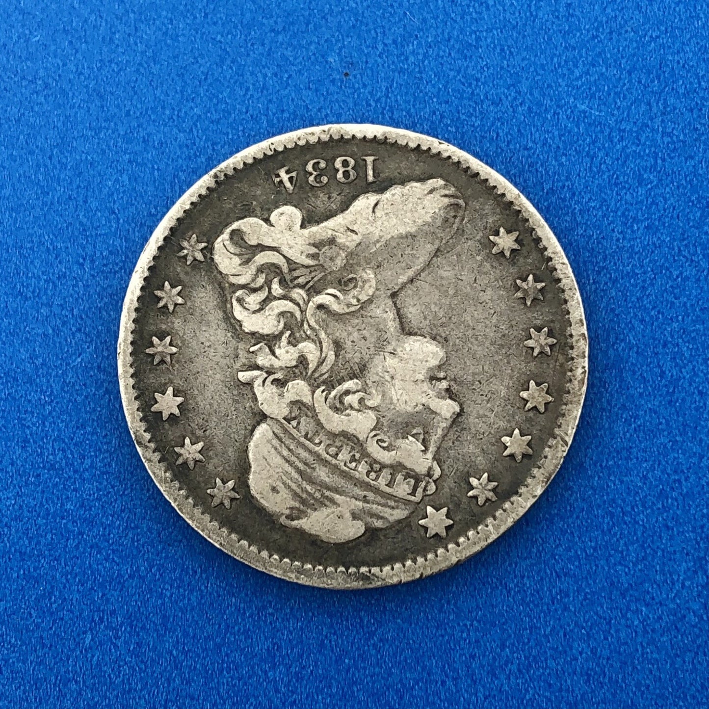 1834 Capped Bust Quarter Dollar Type Two 25 Cents Early American Coinage Nice