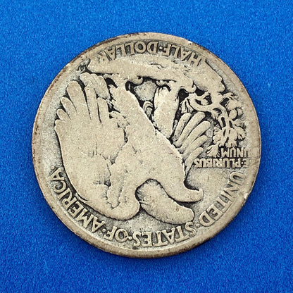 1917 D Obverse Walking Liberty Silver Half Dollar 50c Key Date Denver Coin