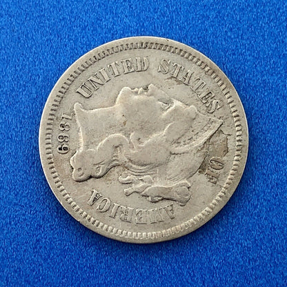 1869 P Nickel Three Cent Piece 3c Better Key Rare Scarce Philadelphia Coin