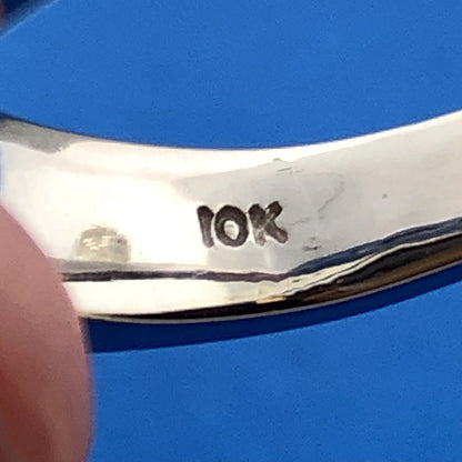 Designer Zales 10K White Gold Channel Set Diamond Wedding Band Ring Size 9.25