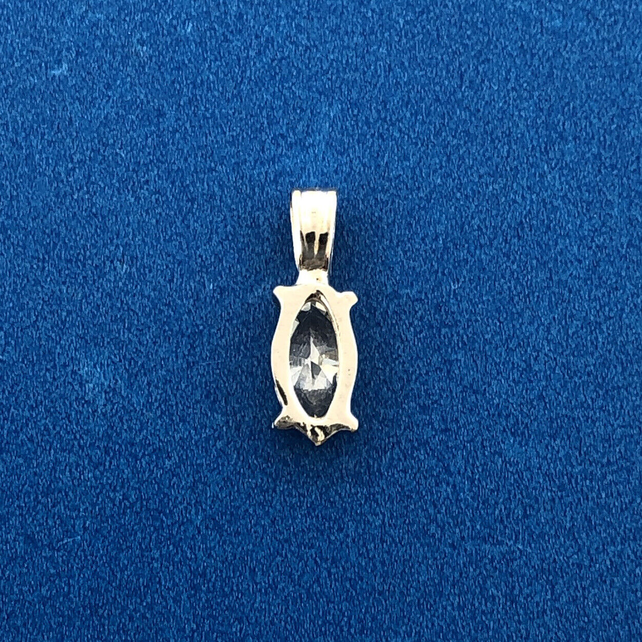 Gorgeous 14k White Gold Marquise Cut White Diamond Precious Pendant