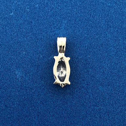 Gorgeous 14k White Gold Marquise Cut White Diamond Precious Pendant