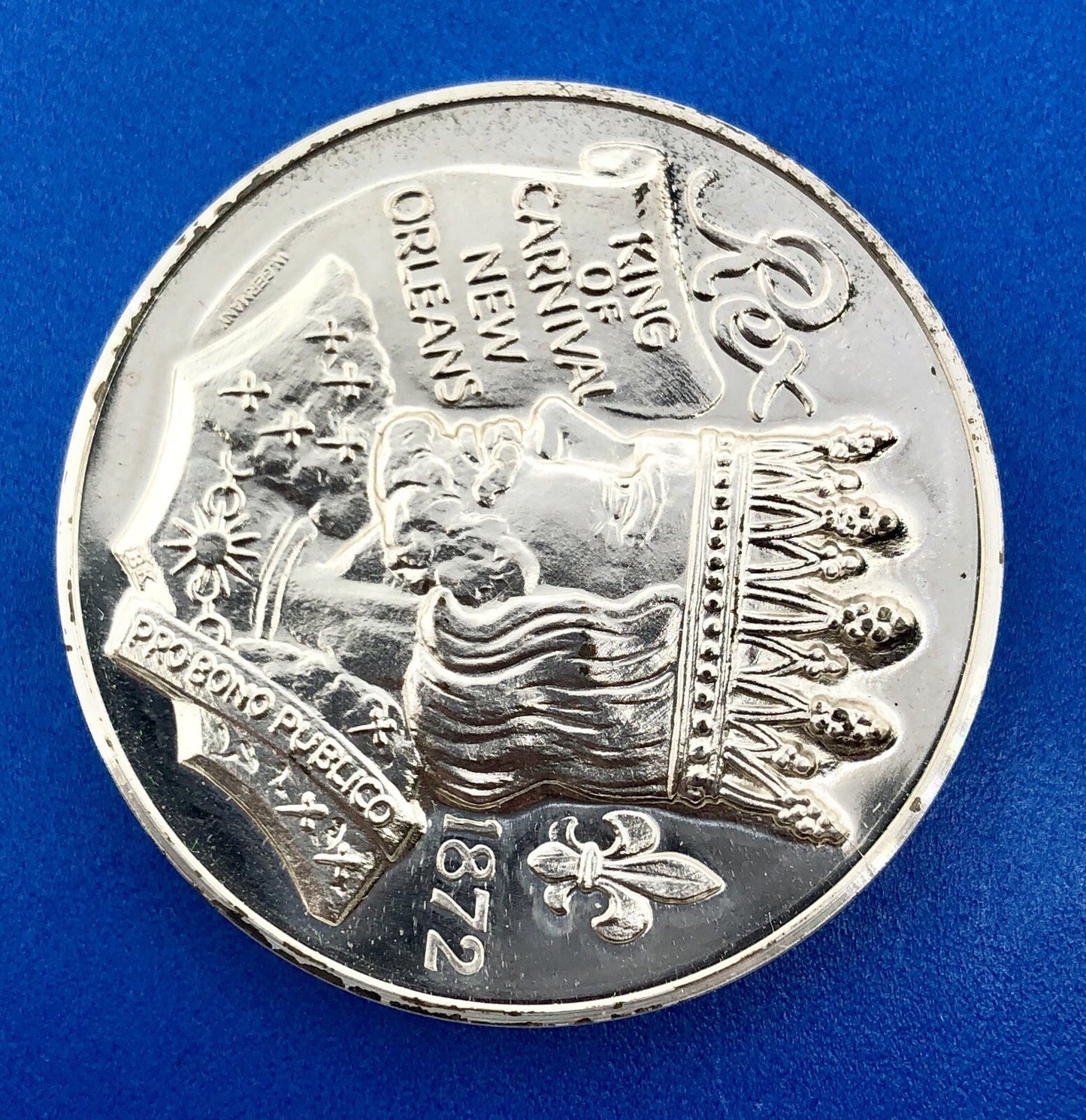 1978 Krewe of REX 999 Silver Mardi Gras Doubloon Rex And The Masters