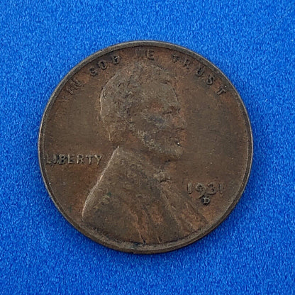 1931 D Lincoln Cent Wheat Ears Reverse Key Rare 1c Cent Penny Denver Coin